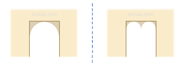スリット中央の穴開け（1カ所と2カ所のパターン）